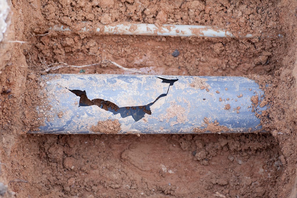 Broken sewer pipe McCormack Realty Renters Choice Homes Finding the breakage in the sewer pipe